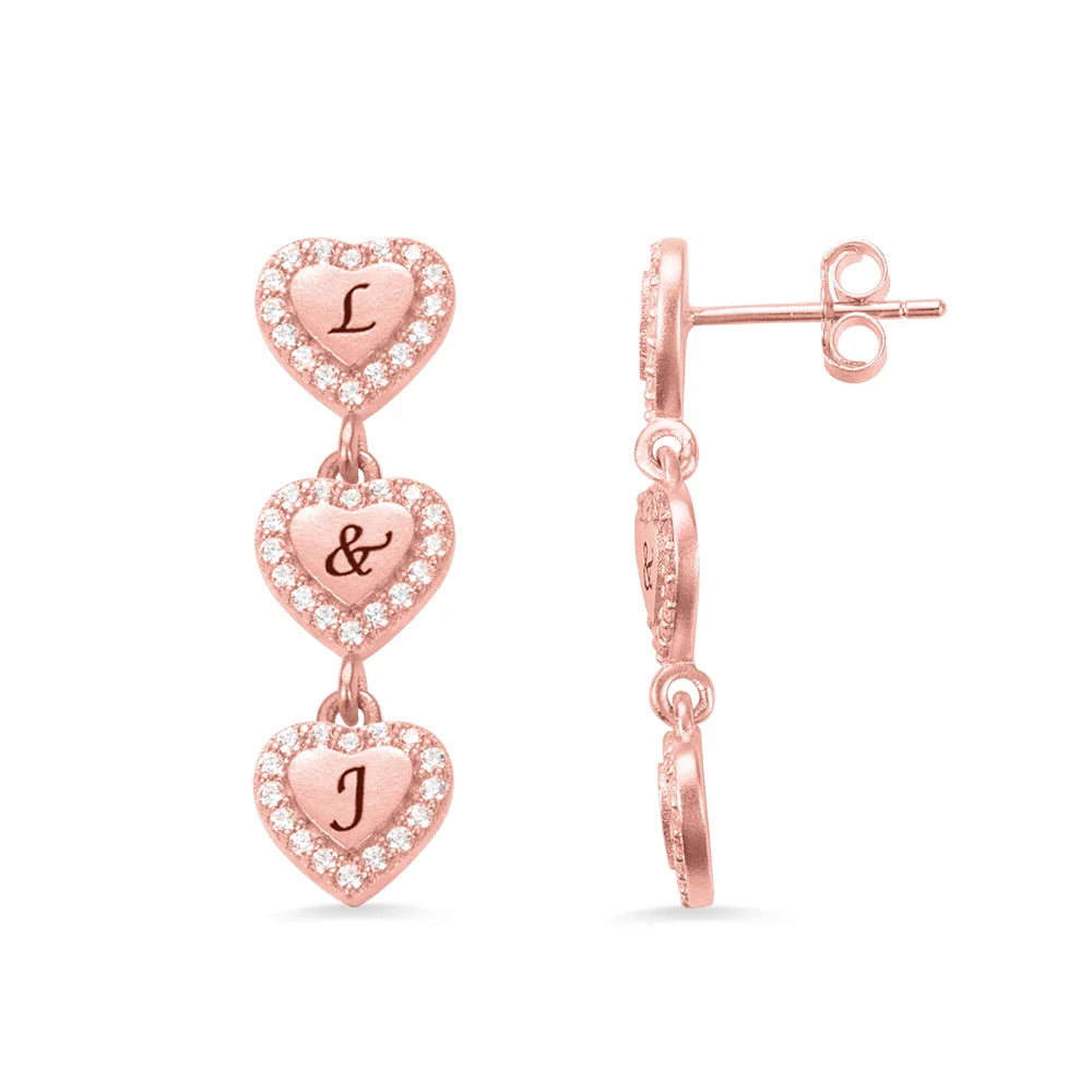 Personalized 1-9 Hearts Earrings