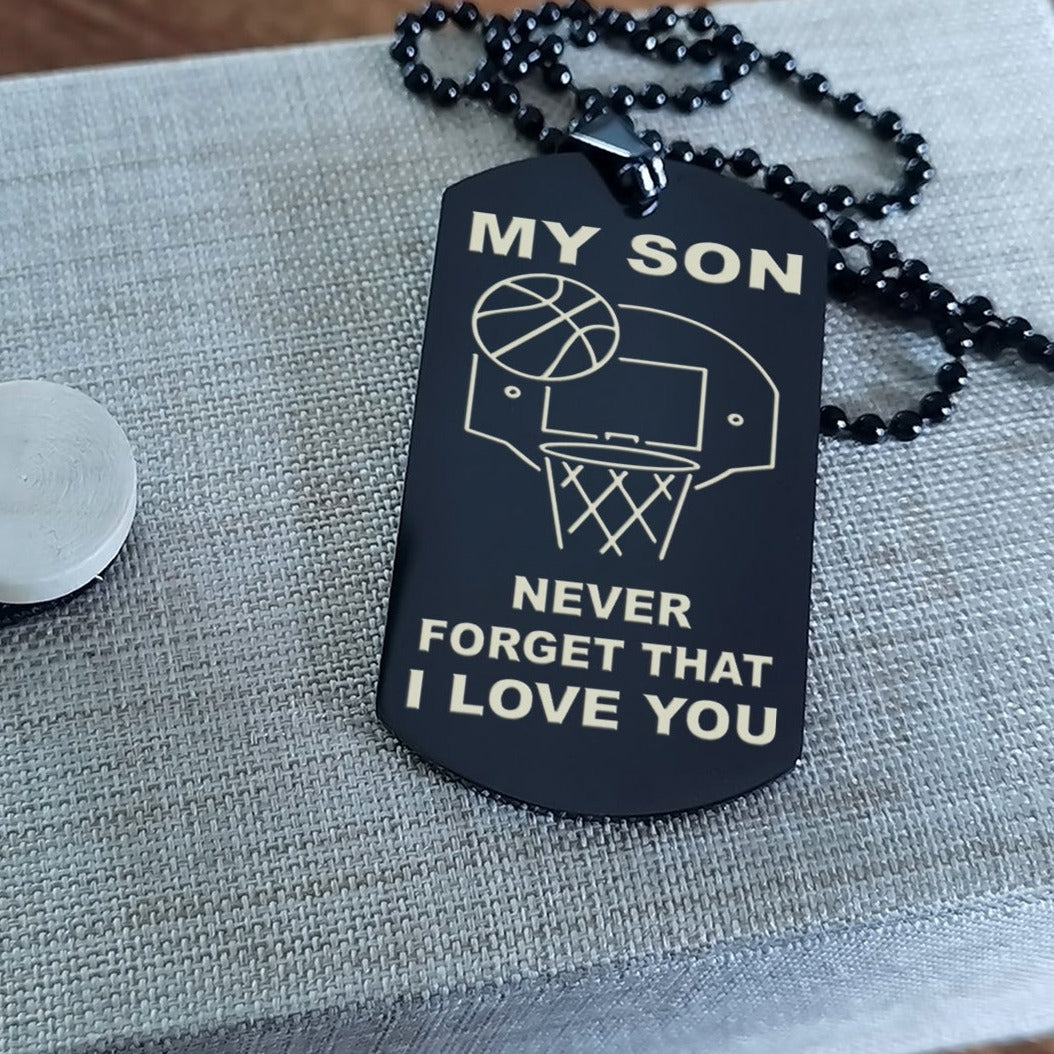 Customizable basketball dog tag, gifts from dad mom to son- It is not about better than someone else, It is about being better than you were the day before, Be strong be brave be humble-DS3