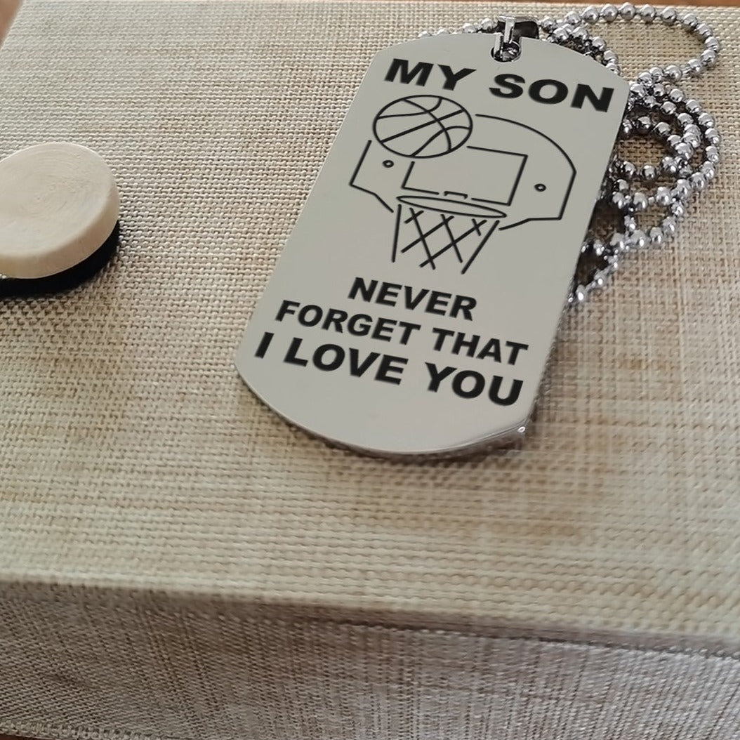 Customizable basketball dog tag, gifts from dad mom to son- It is not about better than someone else, It is about being better than you were the day before, Be strong be brave be humble-DS3