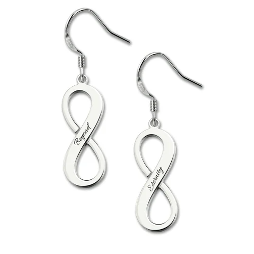 Engraved Infinity Symbol Name Earrings