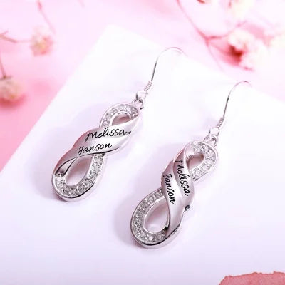 Personalized Infinity Two Names Earrings