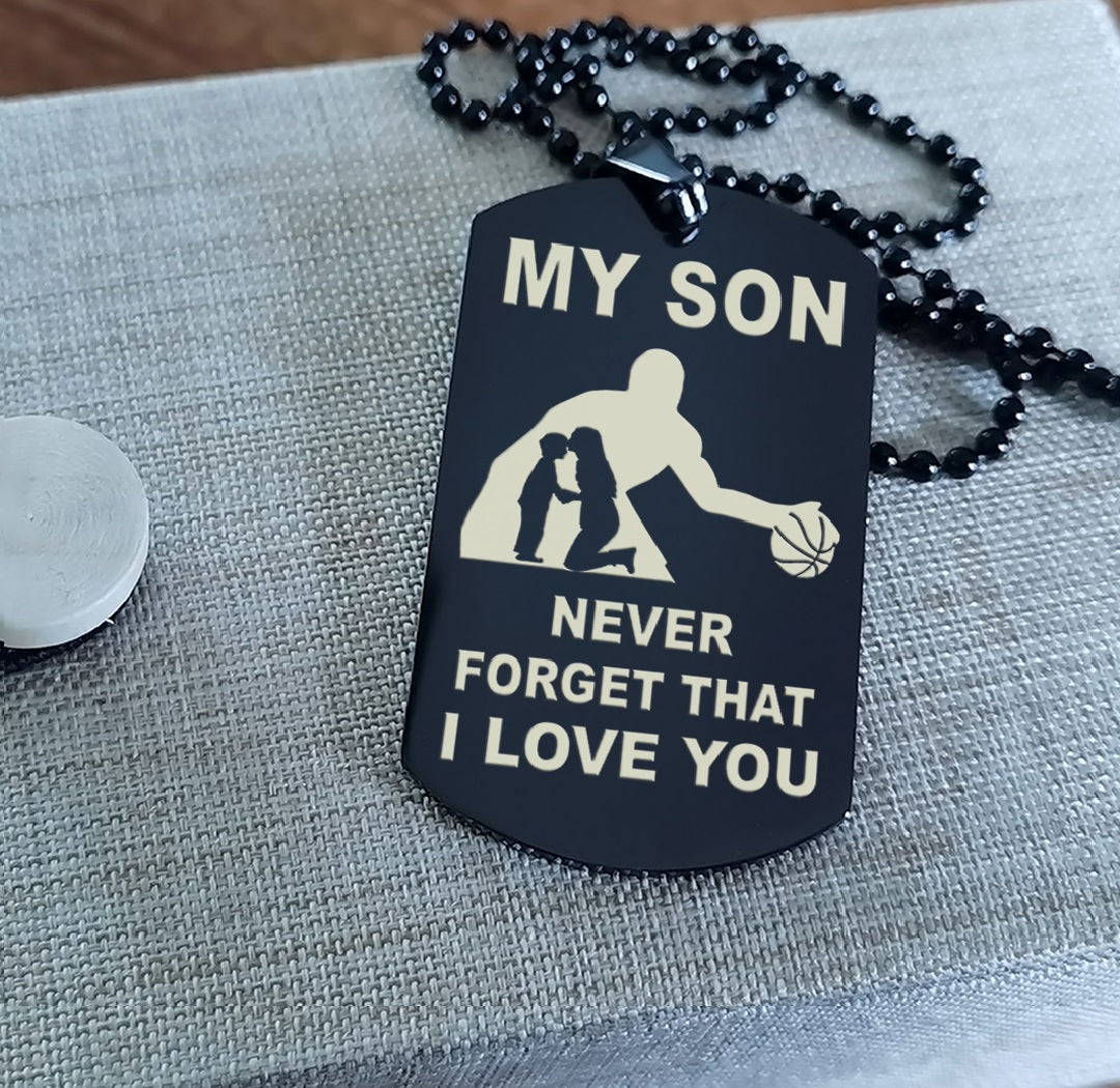 Customizable basketball dog tag, gifts from dad mom to son- It is not about better than someone else, It is about being better than you were the day before, Be strong be brave be humble-BS2