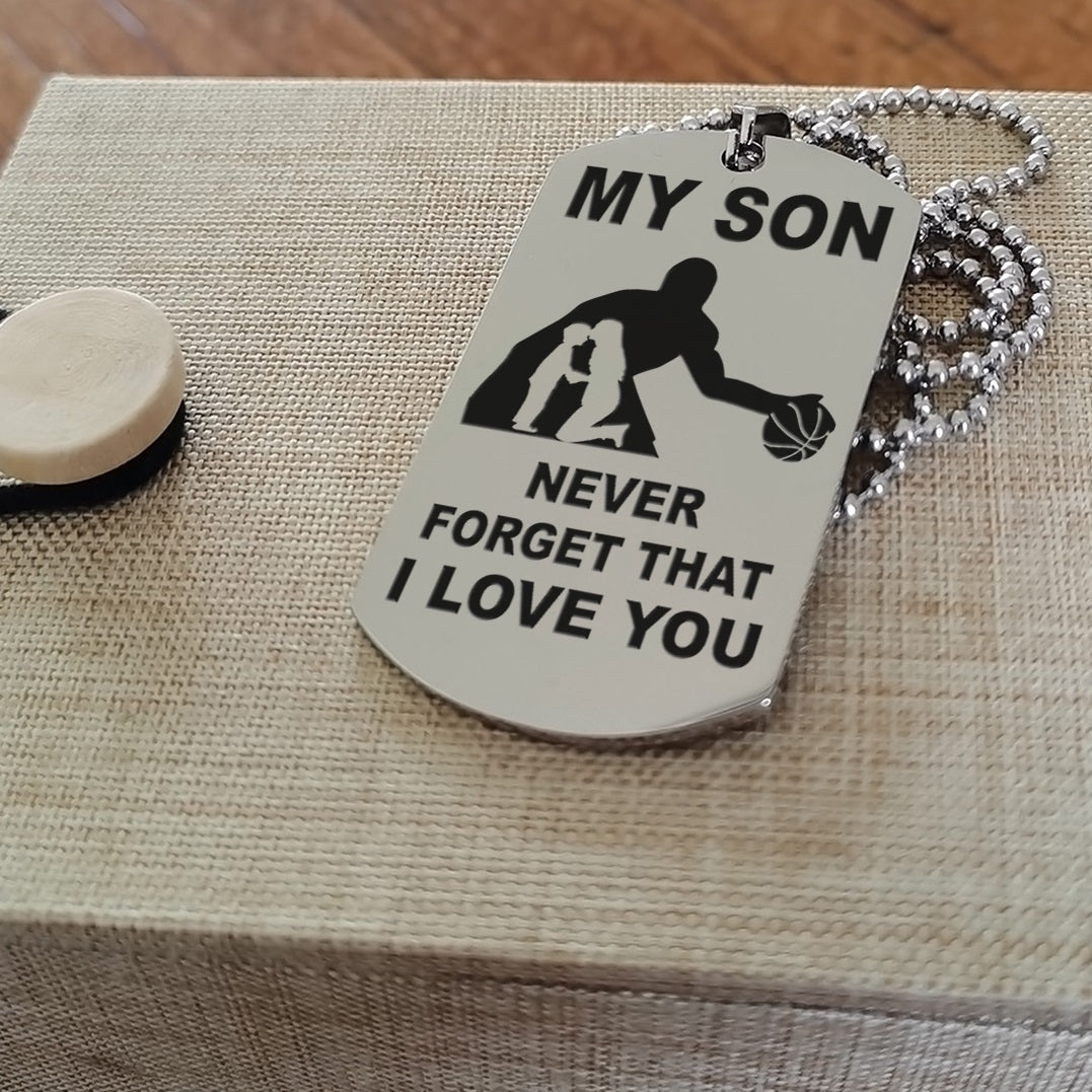 Customizable basketball dog tag, gifts from dad mom to son- It is not about better than someone else, It is about being better than you were the day before, Be strong be brave be humble-BS3