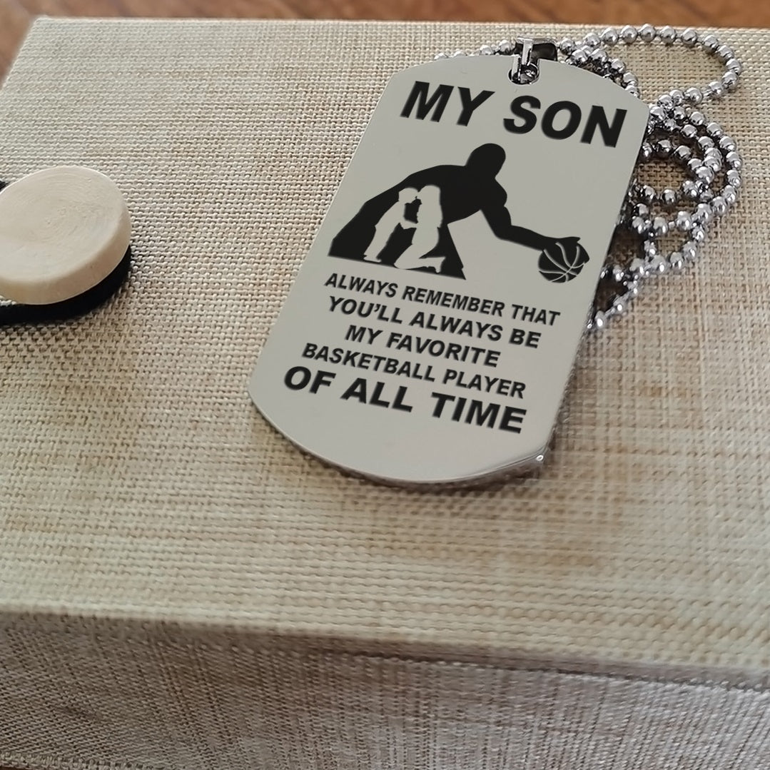 Customizable basketball dog tag, gifts from dad mom to son- It is not about better than someone else, It is about being better than you were the day before, Be strong be brave be humble-BS2