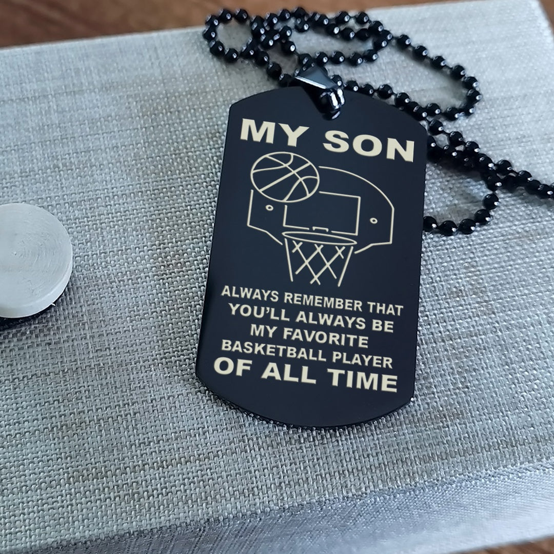 Customizable basketball dog tag, gifts from dad mom to son- It is not about better than someone else, It is about being better than you were the day before, Be strong be brave be humble-DS2