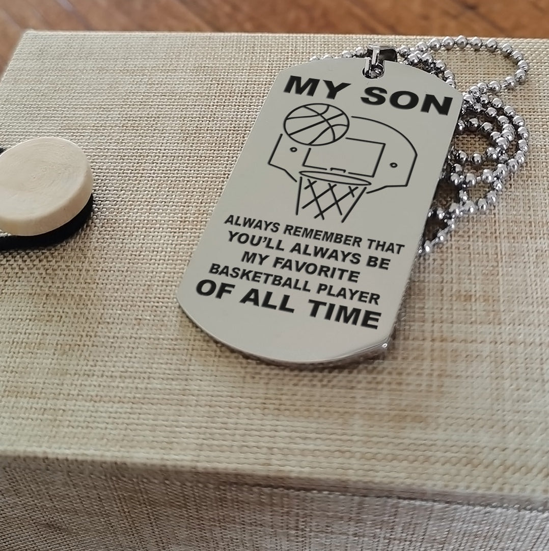 Customizable basketball dog tag, gifts from dad mom to son- It is not about better than someone else, It is about being better than you were the day before, Be strong be brave be humble-DS2