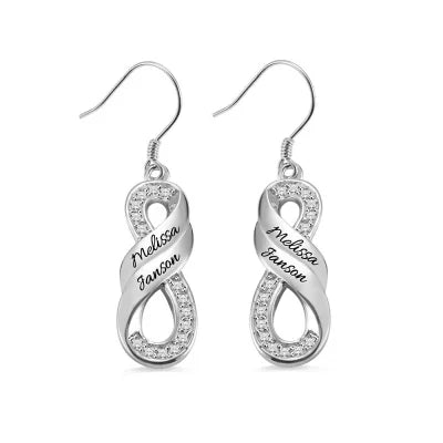 Personalized Infinity Two Names Earrings