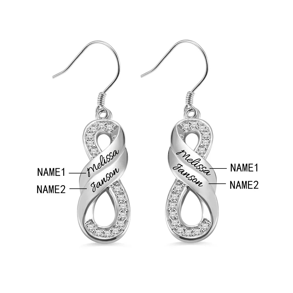 Personalized Infinity Two Names Earrings