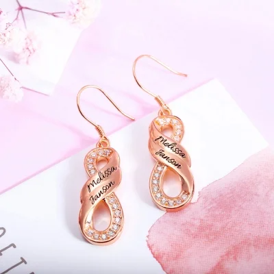 Personalized Infinity Two Names Earrings