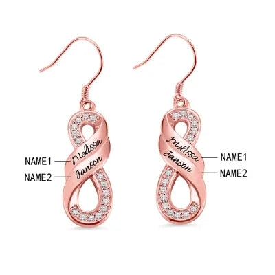 Personalized Infinity Two Names Earrings