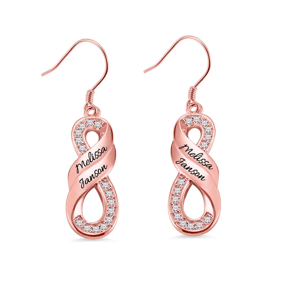 Personalized Infinity Two Names Earrings