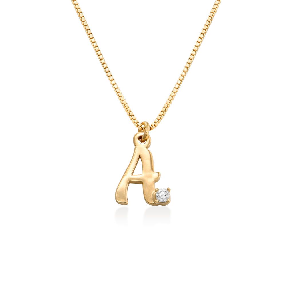 Diamond initial necklace