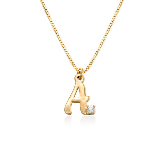 Diamond initial necklace