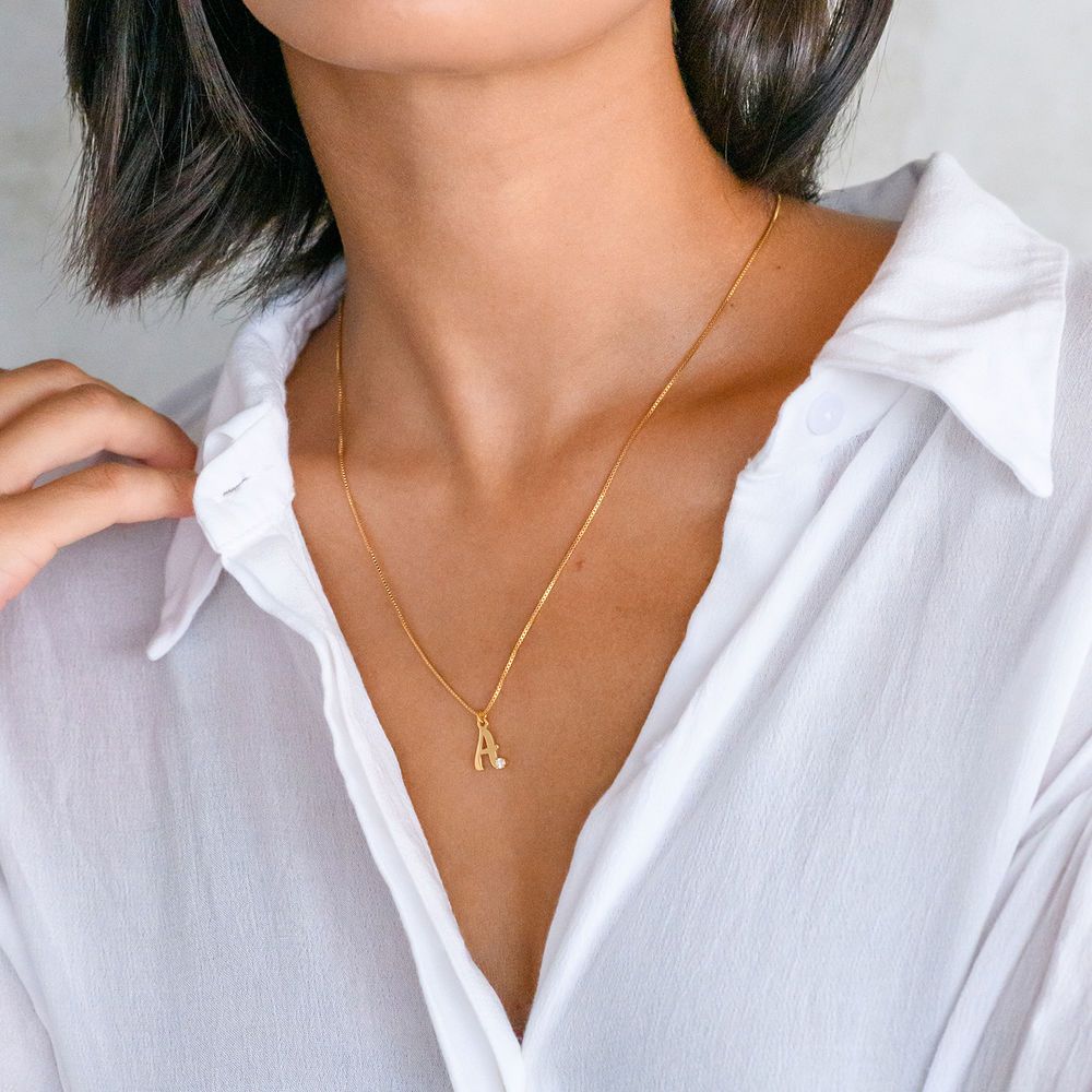 Diamond initial necklace