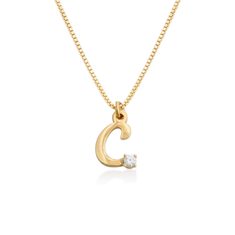 Diamond initial necklace