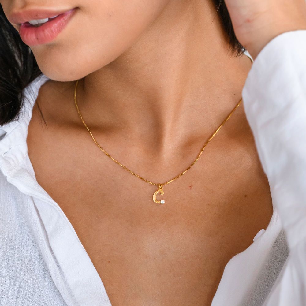 Diamond initial necklace