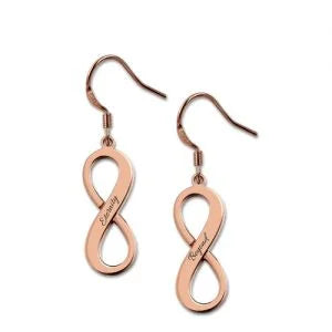 Engraved Infinity Symbol Name Earrings