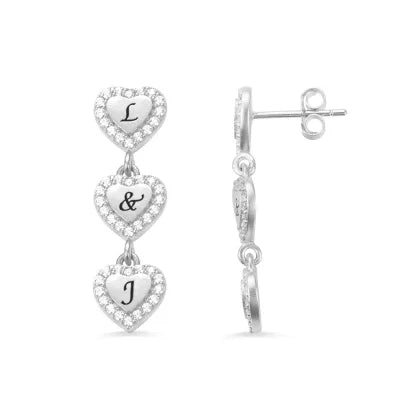 Personalized 1-9 Hearts Earrings