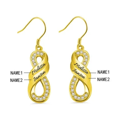 Personalized Infinity Two Names Earrings