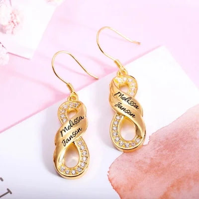 Personalized Infinity Two Names Earrings