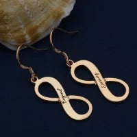 Engraved Infinity Symbol Name Earrings