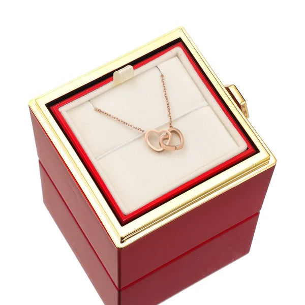 Eternal Rose Box - W/ Engraved Necklace & Simulated Rose