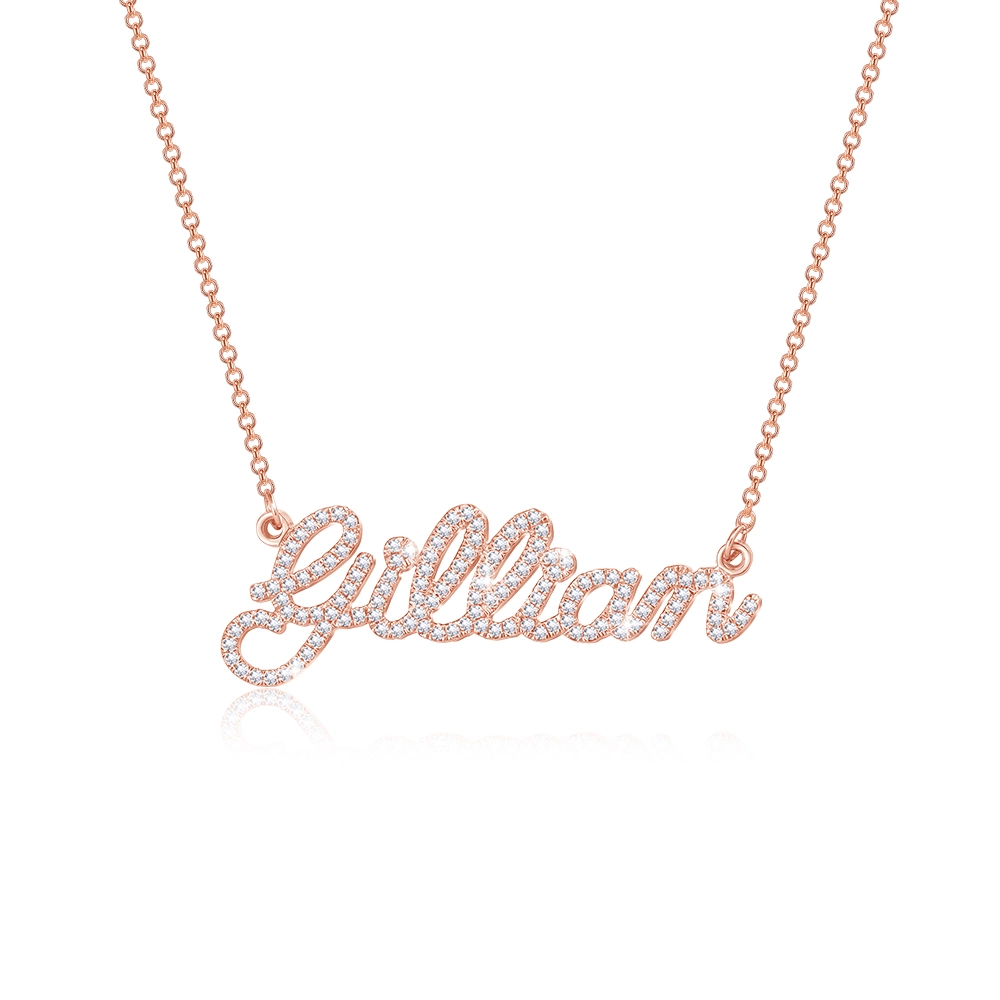 Personalized Shiny Diamond Name Necklace