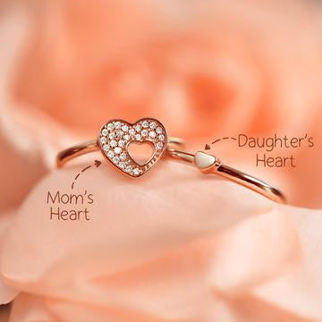 Heart shape matching rings S925