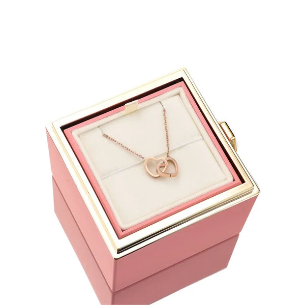 Eternal Rose Box - W/ Engraved Necklace & Simulated Rose