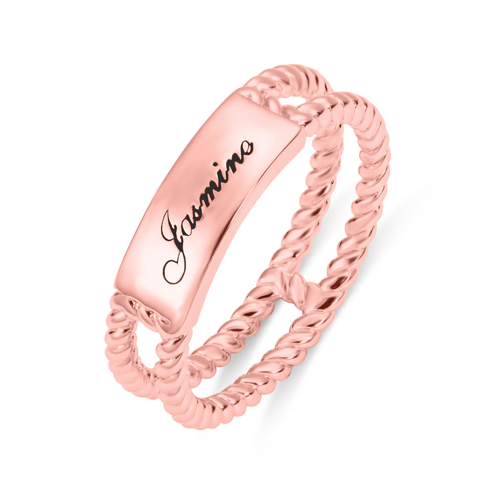 Personalized Twisted Rope Ring