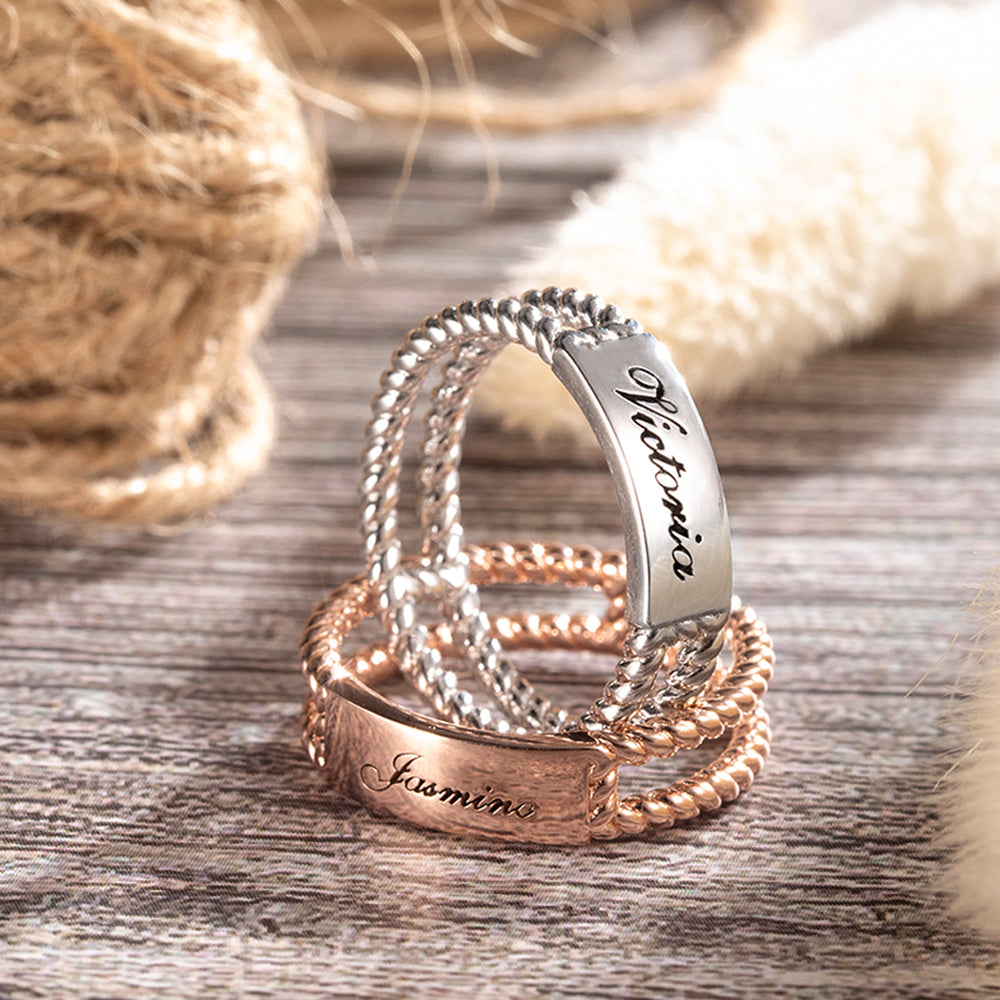 Personalized Twisted Rope Ring