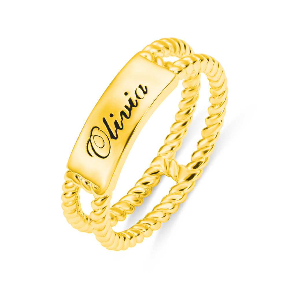 Personalized Twisted Rope Ring