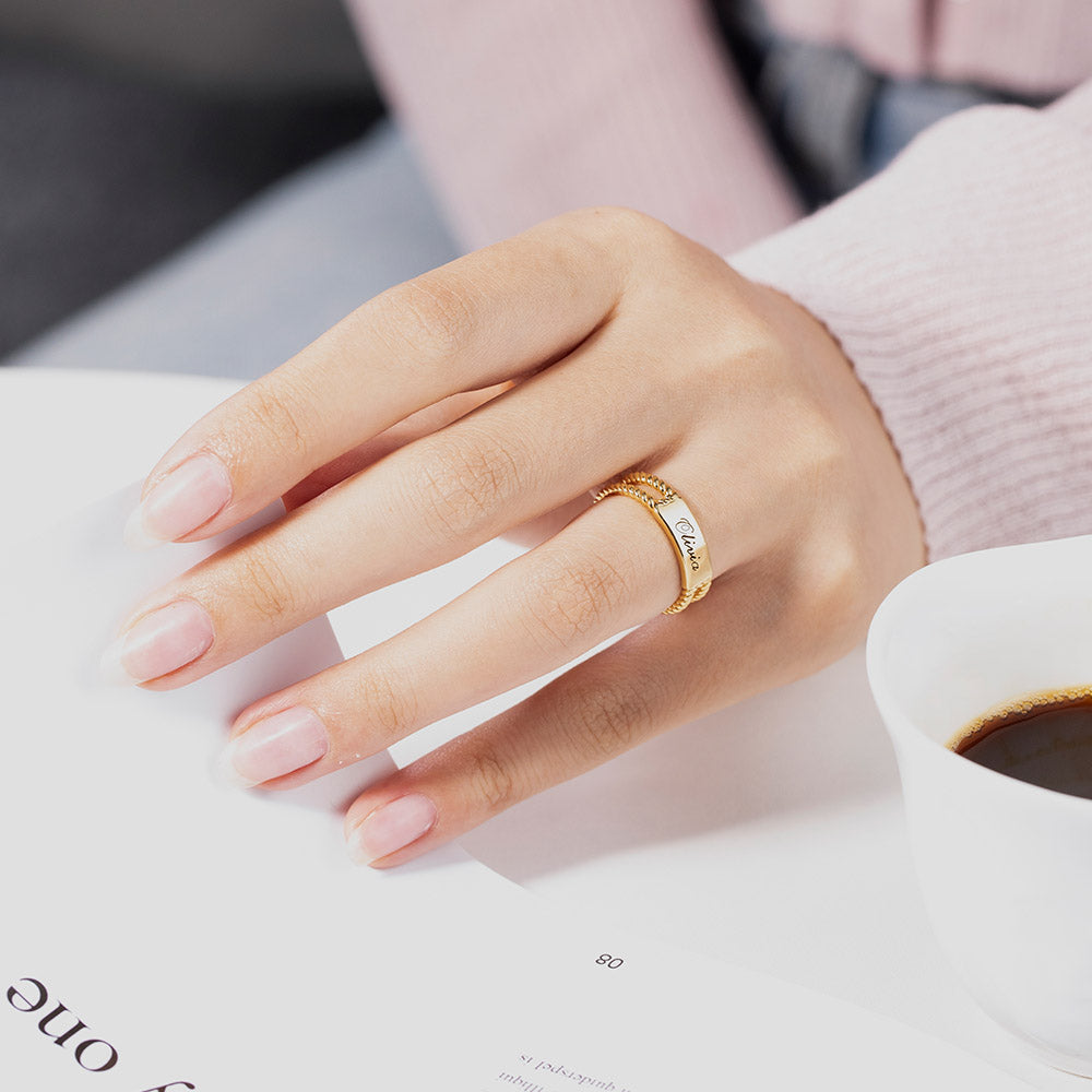 Personalized Twisted Rope Ring