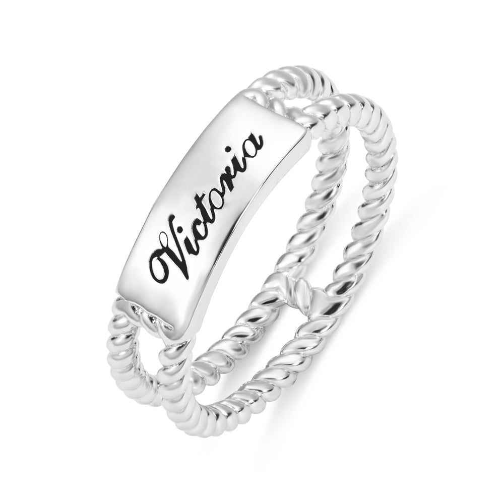 Personalized Twisted Rope Ring