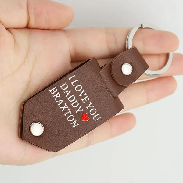 PERSONALIZED PHOTO KEYRING IN LEATHER CASE