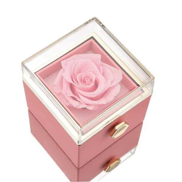 Eternal Rose Box - W/ Engraved Necklace & Simulated Rose