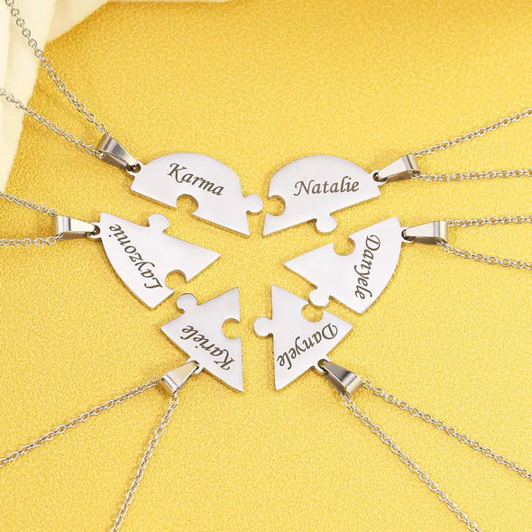 Personalized Heart Puzzle Piece Necklace or Keychain