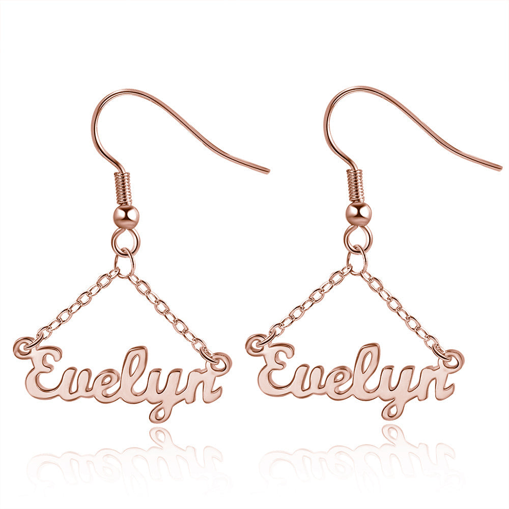 Personalized Name Earrings Custom Drop Earrings for Women