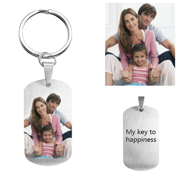 Personalized Photo Keychain Titanium Steel