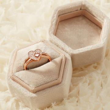 Heart shape matching rings S925