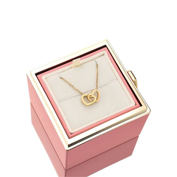 Eternal Rose Box - W/ Engraved Necklace & Simulated Rose