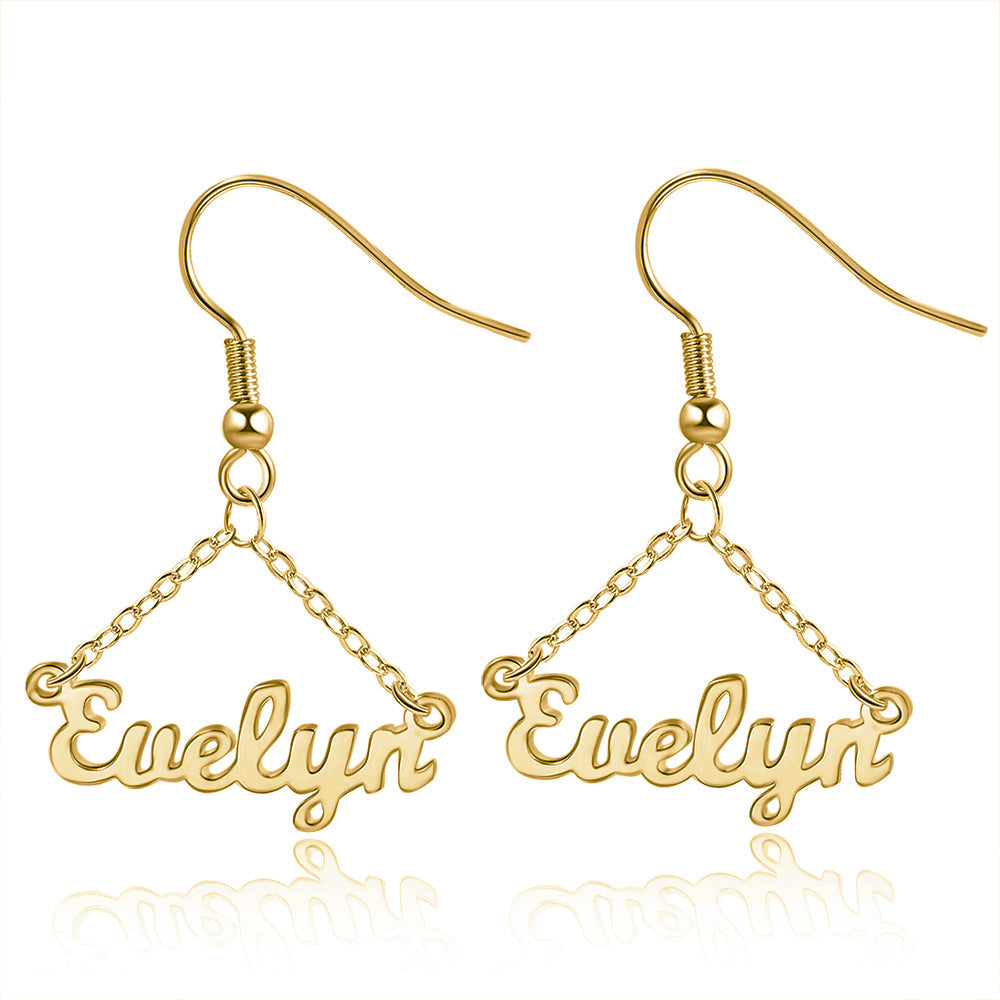 Personalized Name Earrings Custom Drop Earrings for Women