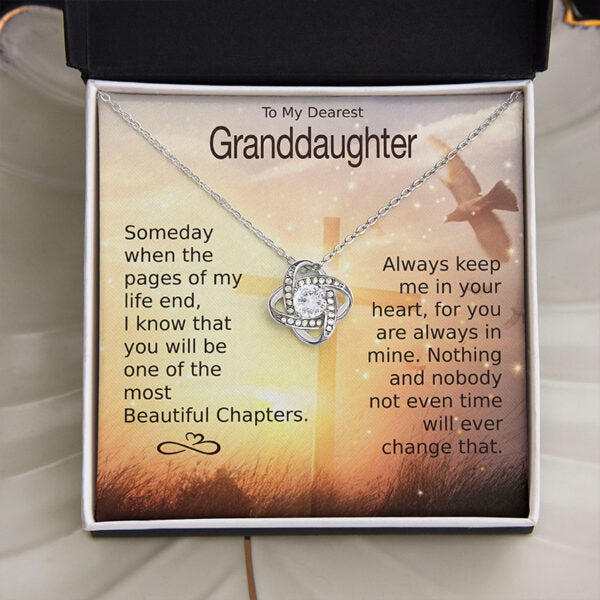 To My Granddaughter – Heart Melt Message | Love Knot Necklace