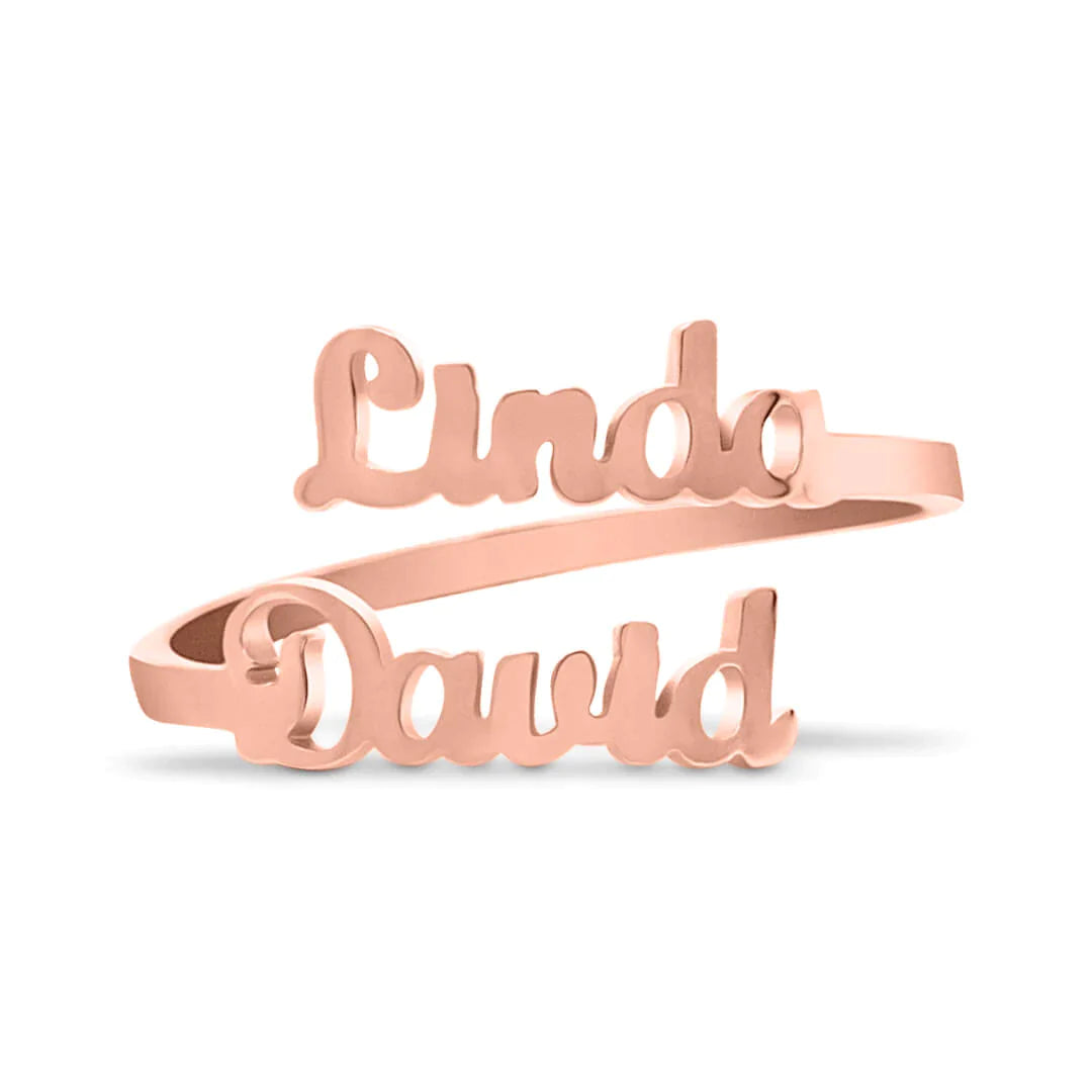 Personalized Double Name Ring