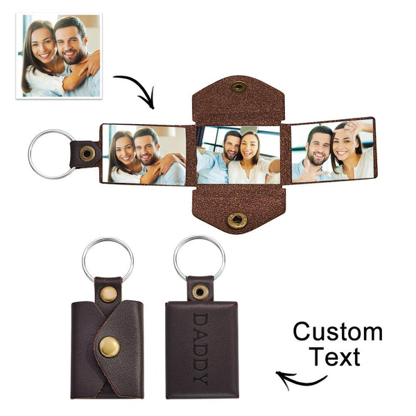 Personalized Photo Leather Envelope Keychain