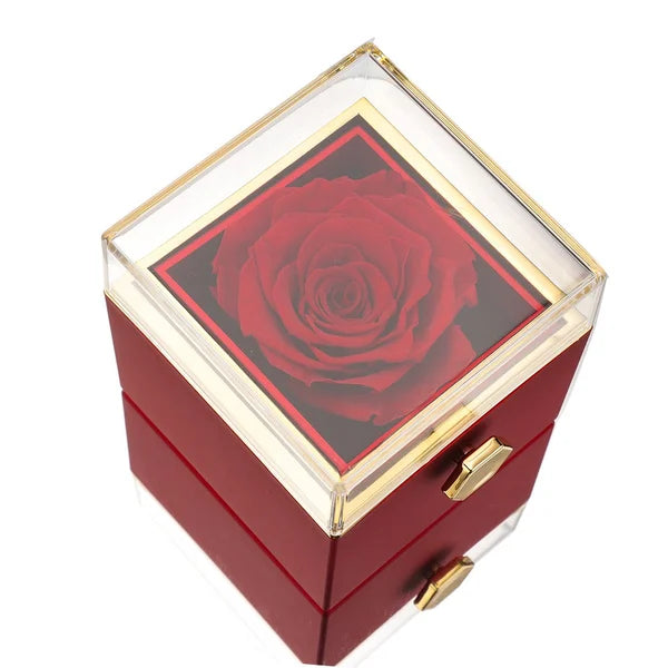 Eternal Rose Box - W/ Engraved Necklace & Simulated Rose