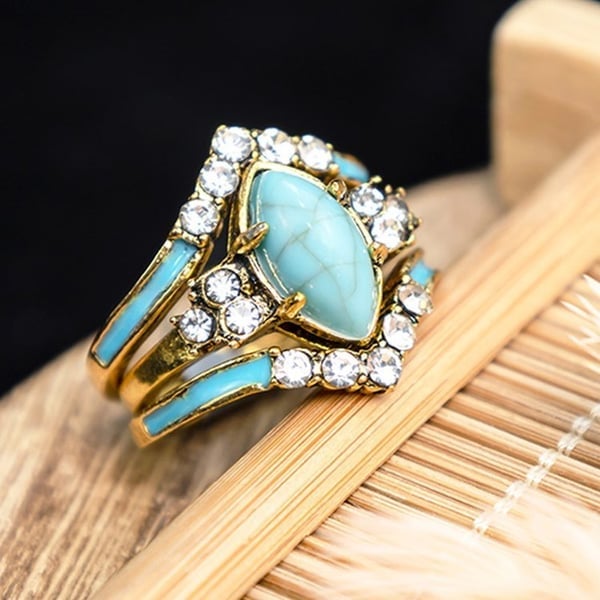 Turquoise Creative 3-Piece Ring