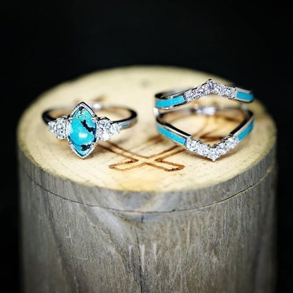 Turquoise Creative 3-Piece Ring