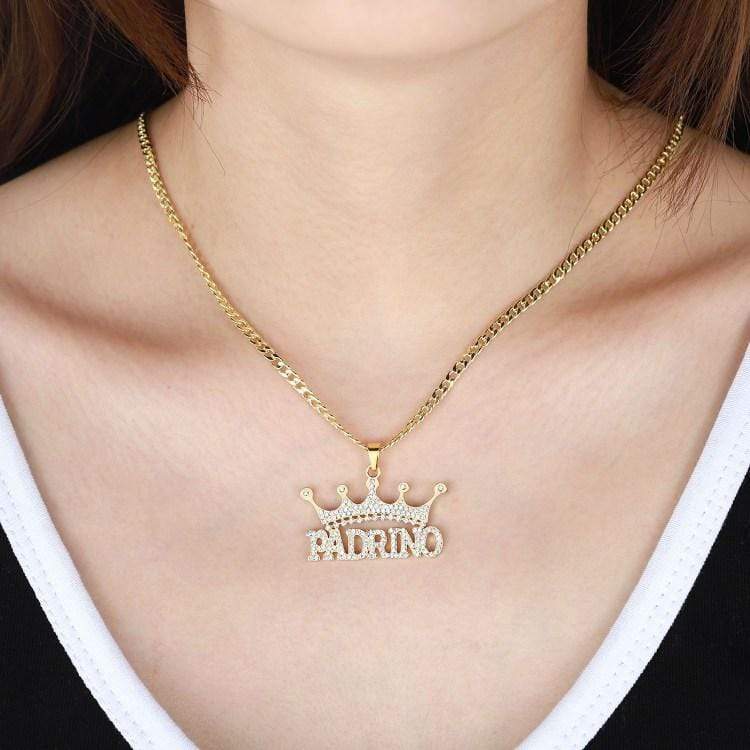 Diamond Crown Name Necklace