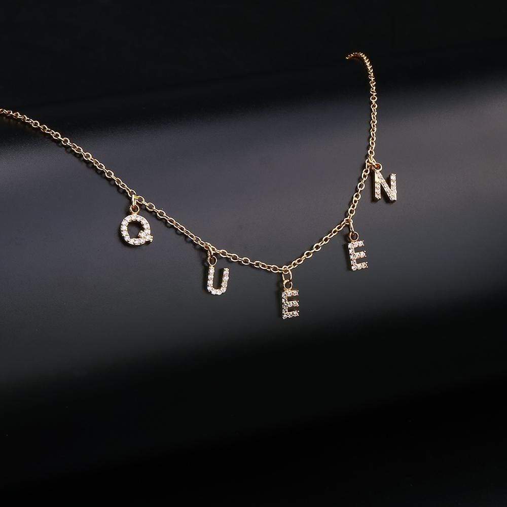 Iced Out Letter Name Necklace